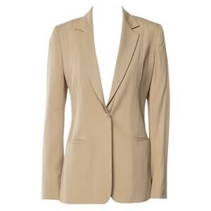 Elie Tahari Tencel Beige Neutral Tailored Lightweight Minimalist Blazer - 8